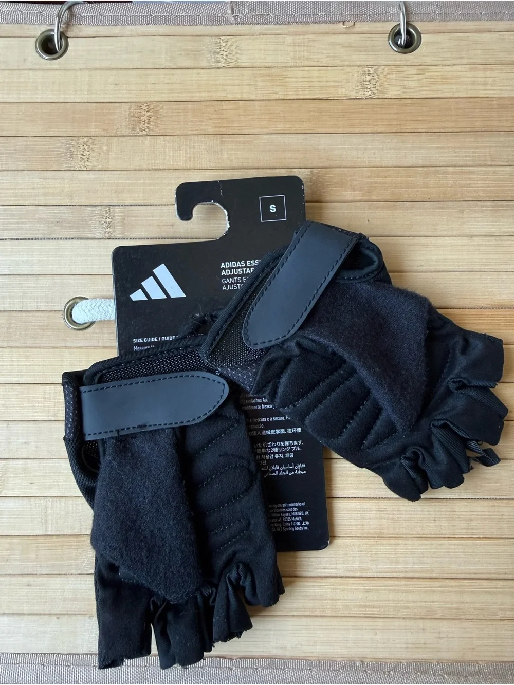 Adidas Gloves Black Essential Adjustable Training Gloves S